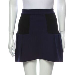Alice + Olivia Pleated Blue & Black Mini SkirtXS/2